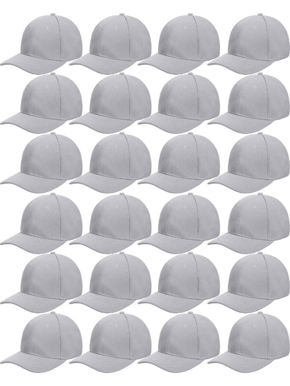Adjustable 24-Pack Baseball Caps - Stylish, Versatile Headwear for All Occasions